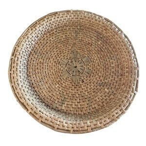 16” Vintage Mid-Century Woven Basket Decor Wall Art Fruit Bowl Centerpiece